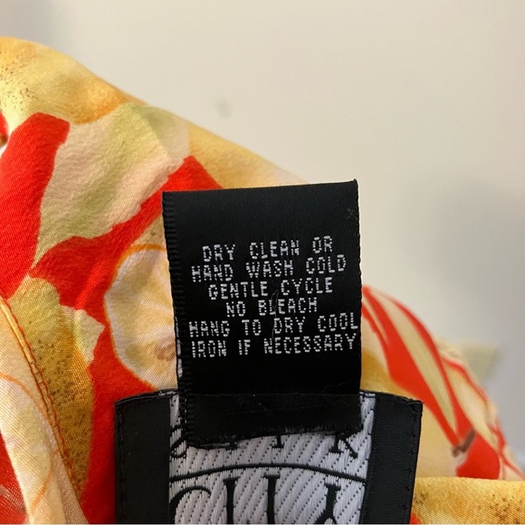 VTG Silk  Lemon Fruit Print Top Womens Sz M Orange Novelty Casual Blouse - Picture 4 of 6